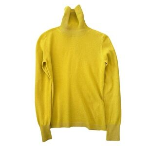 NWT J.Crew 100% Cashmere Turtleneck Sweater Yellow Size XXS